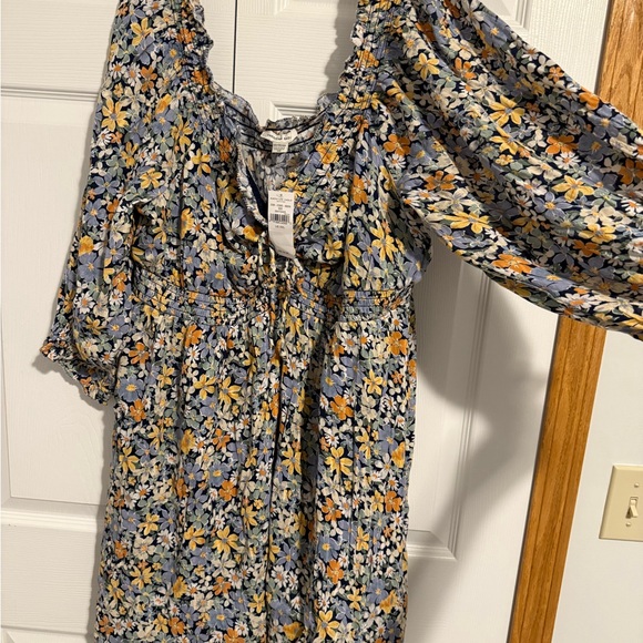 American Eagle Outfitters Floral Mini Dress - Blue and Yellow - Picture 4 of 9